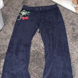 Blue Juicy Couture Velvet tracksuit pants